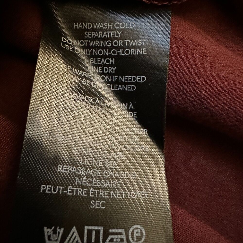 A by Anthropologie Maroon Shiny Adjustable Spaghetti‎ Strap Maxi Bodycon Dress S - Picture 7 of 7